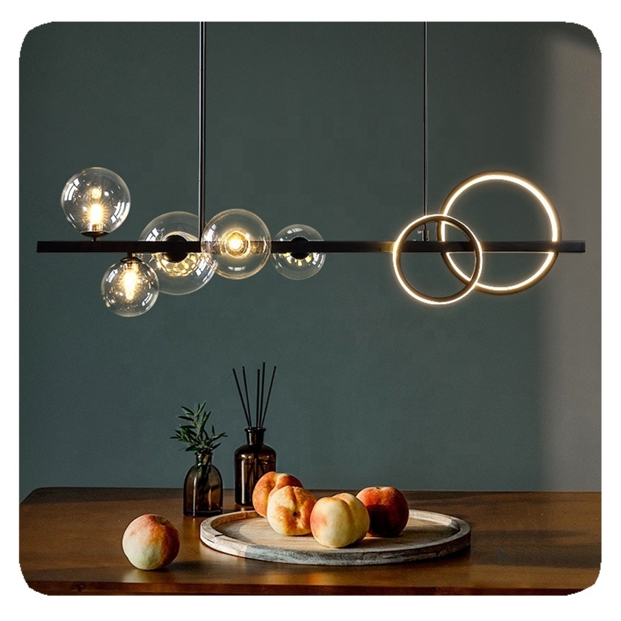 New Nordic Line Designer Luxury Ceiling Lighting Dining Room Glass Hanging Fixtures LED Modern Chandeliers Pendant Lamp