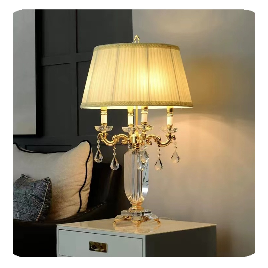 New modern led desk lamparas design decoration bedroom night light home goods crystal lampen luxury candelabra table Lamp