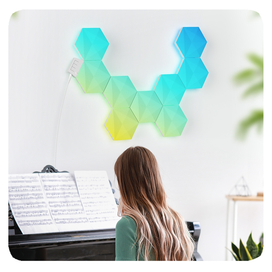 New led light lamp Rgbic Smart Hexagon Wall Lights Panels Wifi for Living room game house hexagonal light hexagonale led lamp