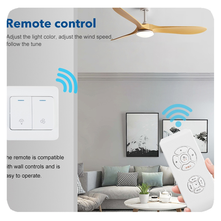 NEW 42 52 60 Inch Home Luxury Decorative ABS Blade DC Motor Remote Control Modern Bldc Led Ceiling Fan With Light