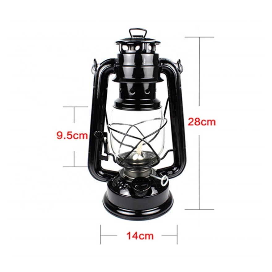 New 28/31/34cm Windproof Retro Metal Lantern Portable Kerosene Oil Power Outages Emergency Camping Hanging Lights Lamp