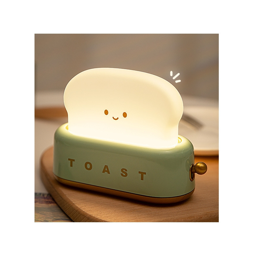 New Toast Inspired Portable Desk Aesthetic Table Lights Retro Style Cute Night Light with Timer Auto Shutoffor Kids Lamp LED 90