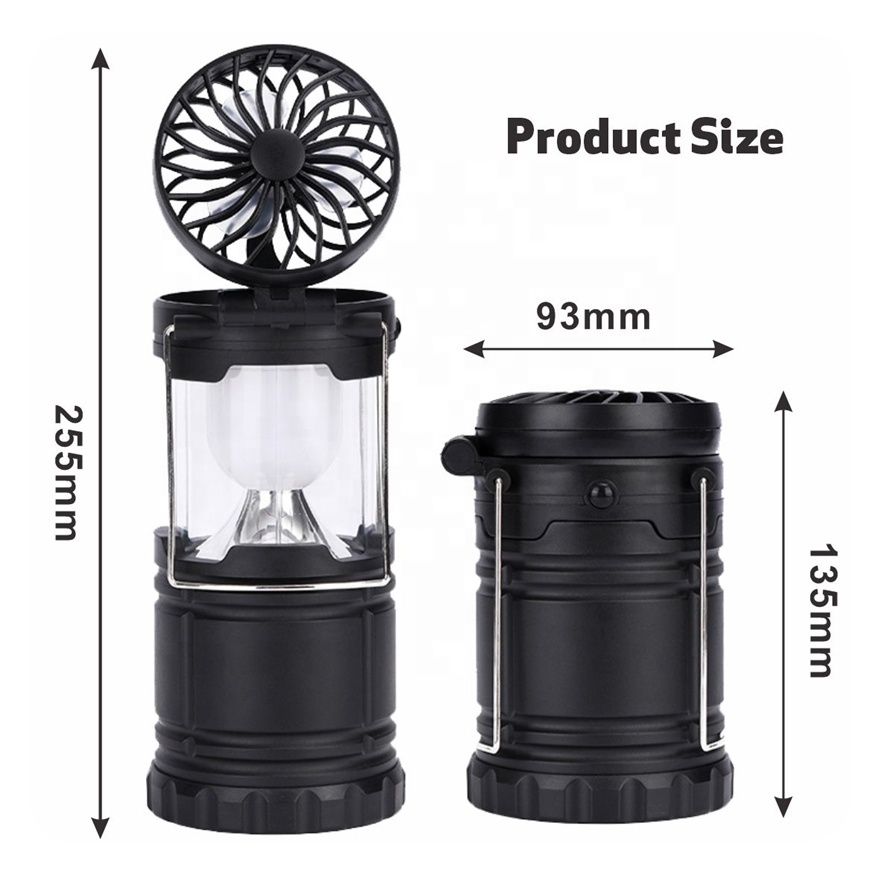 New Multifunctional Pop Up Telescopic Camping Light LED Camp Lantern With Foldable Fan Lamp