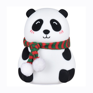 New LED Panda Night Light Silicone Children's Nursery for Toddler Boy Girls Bedroom Timer Auto Shutoff AAA Battery Operated lamp