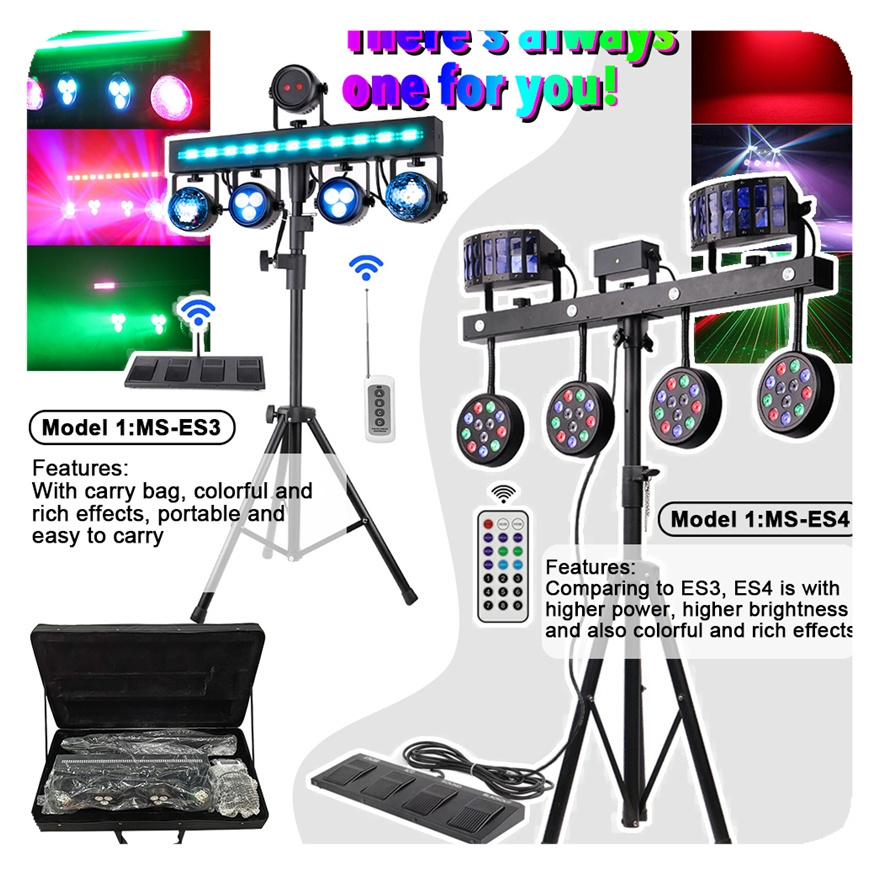 NEW Professional Portable Lights Disco Dj Equipment Gig Luces Para Discoteca DMX RGBW Led Par Bar Stage Lighting With Stand