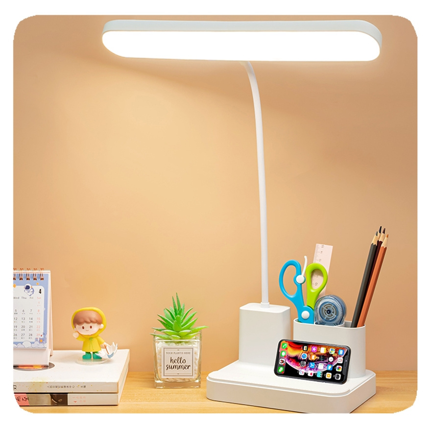 LIANGTE custom LED Rechargeable Table Lamp 3 Color Termperatute With Pen Holder Brightness Dimming Technology Desk Readng Light