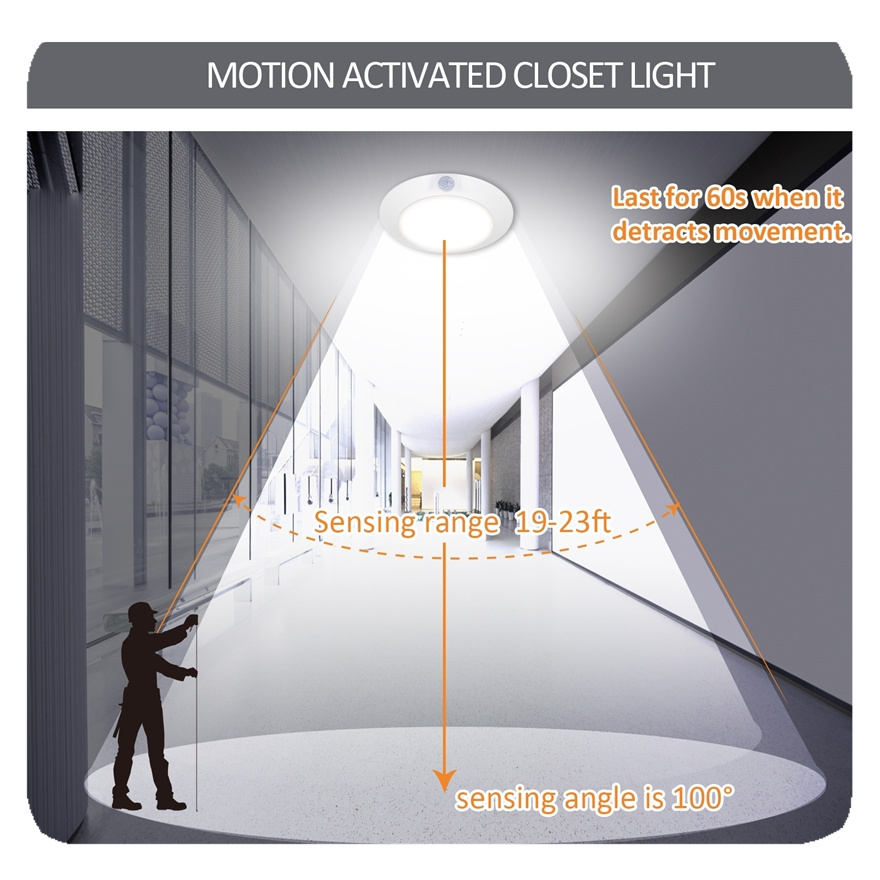 Custom Energy Star & Liangte Listed 4 6 Inch Dimmable Recessed Lighting 3000K Round LED Disk Light with Motion Sensor