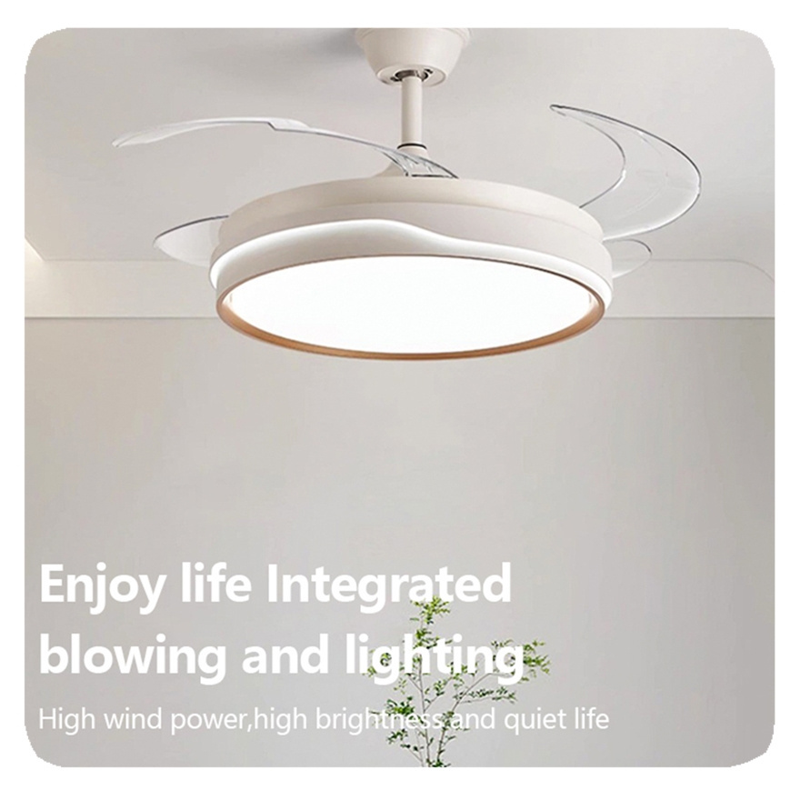 NEW Smart Furniture Integrated Blowing Lighting Intelligent Timing Remote Control 3-blade Ceiling Fan Light