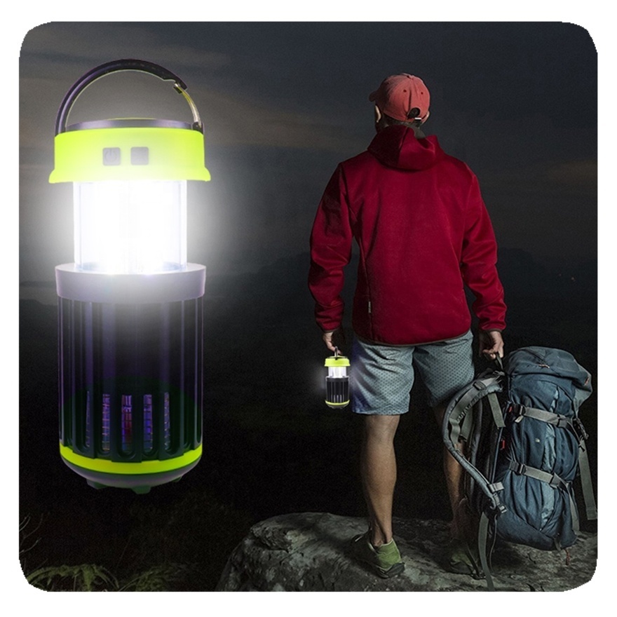 New Best Sale Outdoor Camp Electric Shock Type Mosquito Killer USB Rechargeable UV Light Bug Zapper Led Camping Lantern Lamp