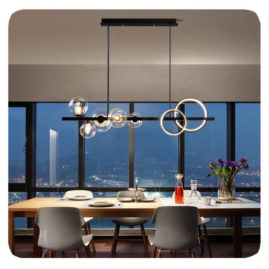 New Nordic Line Designer Luxury Ceiling Lighting Dining Room Glass Hanging Fixtures LED Modern Chandeliers Pendant Lamp