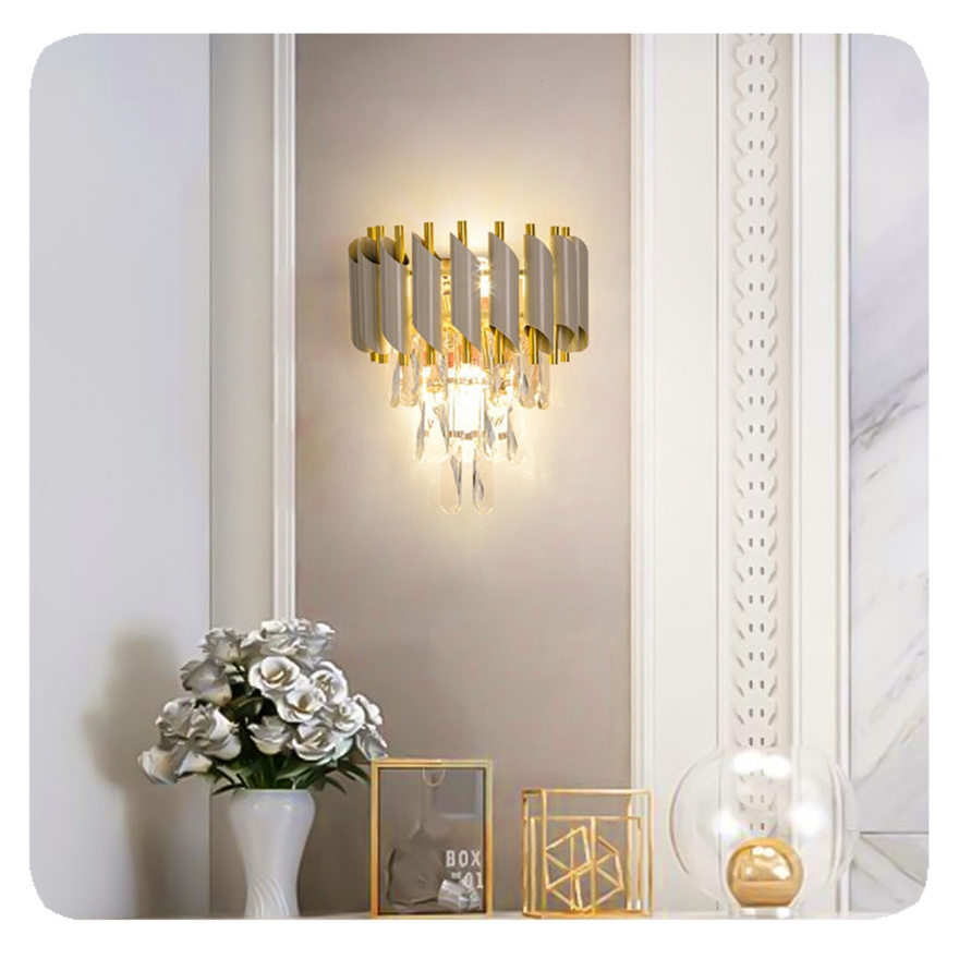 NEW Bedroom Decorative Fancy Interior Sconce Bracket Crystal Led Wall Lamp Light for Home Iron 80 Nodic Led Light Indoor 50000