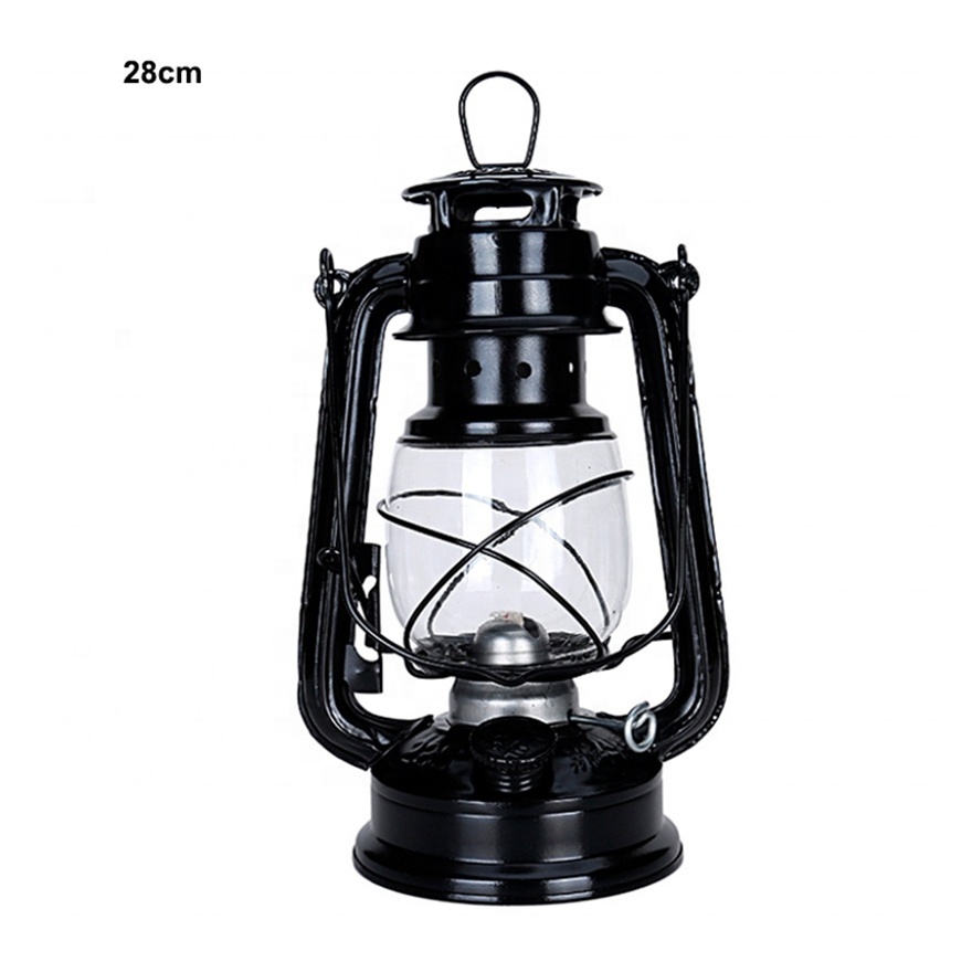 New 28/31/34cm Windproof Retro Metal Lantern Portable Kerosene Oil Power Outages Emergency Camping Hanging Lights Lamp