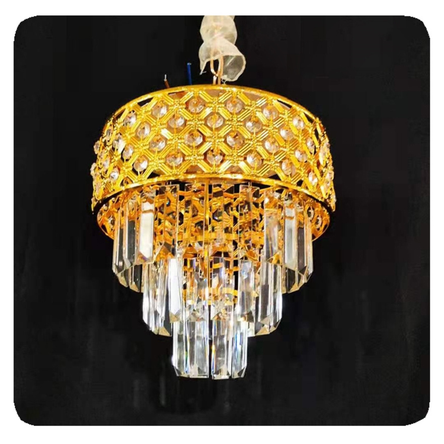 NEW Indoor small gold Liangte wholesale round LED hanging lamp home decor modern luxury k9 crystal chandelier