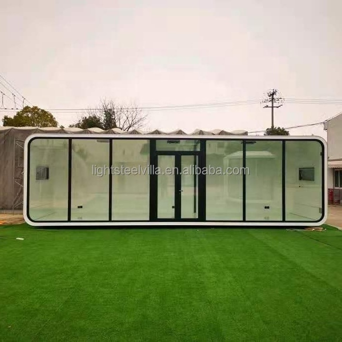 Outdoor mobile home relocatable fully assembled prefab soundproof studio pod customizable container cabin for hotel, living room