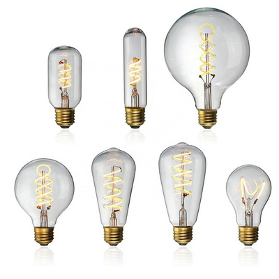 High Quality Vintage Edison led Soft Filament  LED bulbs  ST64 A60 E26 E27   e27 led bulb 2200k  2700K filament dimmable