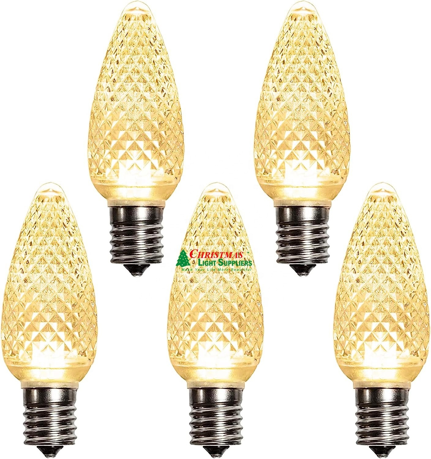 Warm White SMD C9 LED Christmas Light Bulbs waterproof  E17 faceted  Christmas Replacement Bulbs