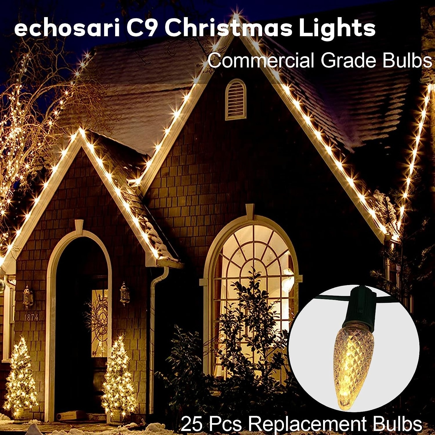 Warm White SMD C9 LED Christmas Light Bulbs waterproof  E17 faceted  Christmas Replacement Bulbs