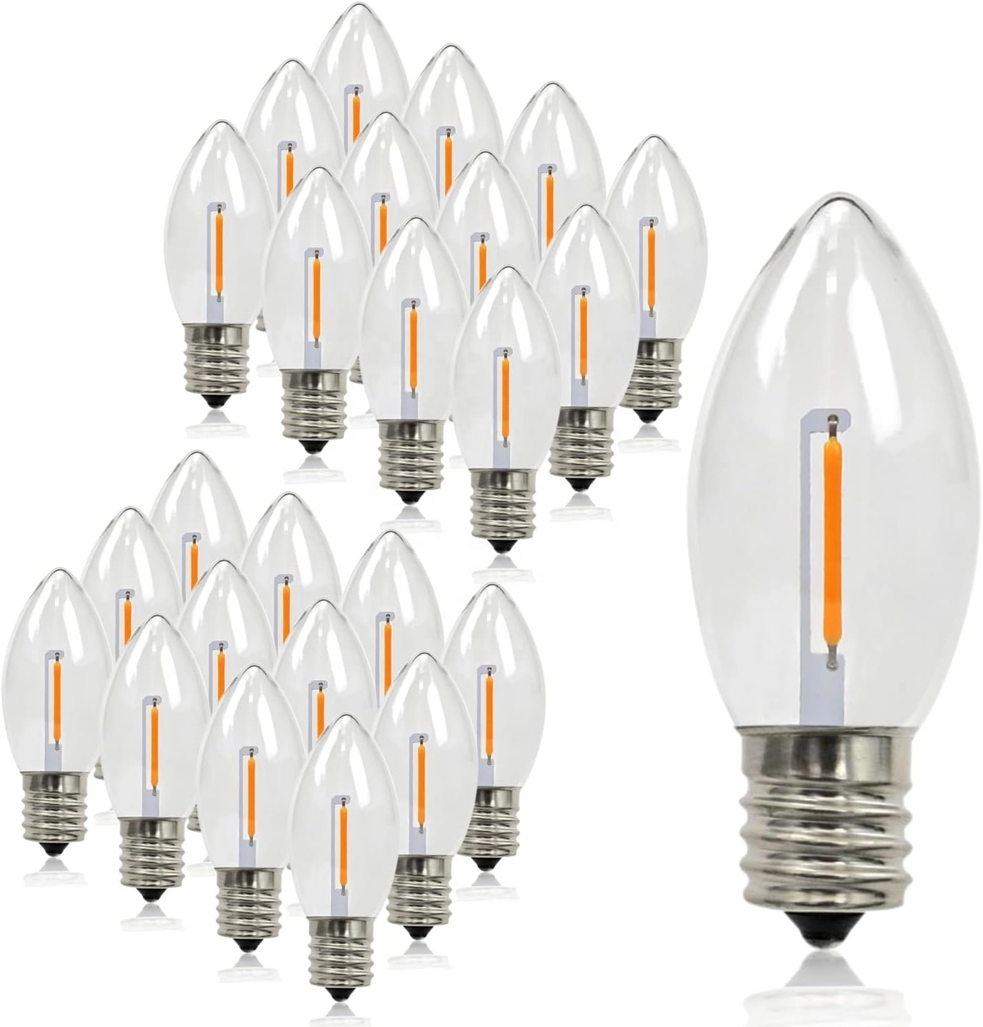 C9 LED E17 Replacement Bulbs Christmas Light spare bulbs C9 led warm white filament bulb