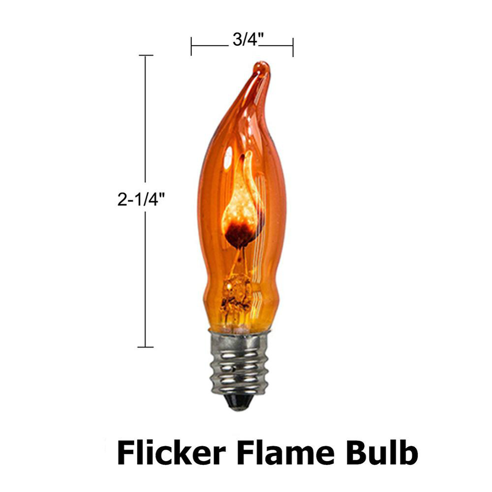 12 pack Flicker Flame C18 replacement Bulbs  E12  Patio outdoor String Lights Bulbs LED Flickering Flame Light Bulbs