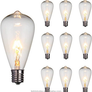 10 Pack Edison Replacement E17 ST40 String Light Bulbs  garden festoon light bulb garden light bulbs