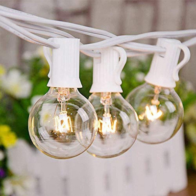 US 50 Foot 50 bulbs G40 lights strand Clear Globe bulbs String Lights   waterproof  Outdoor Patio cafe garden lights string