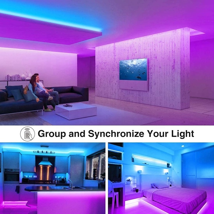 32.8foot TUYA UK EU US WiFi LED Strip Lights Kit Smart WiFi Voice Phone APP Controlled Lights  RGB Dimmable 5050 LED Lights