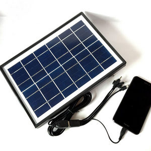 6W polycrystalline silicon solar panel outdoor cell phone charging panels for lighting camera solar power home decoration