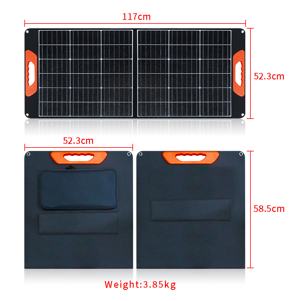 Customized 100W Foldable Waterproof Solar Panels for Portable Power Stations and Solar Energy Systems