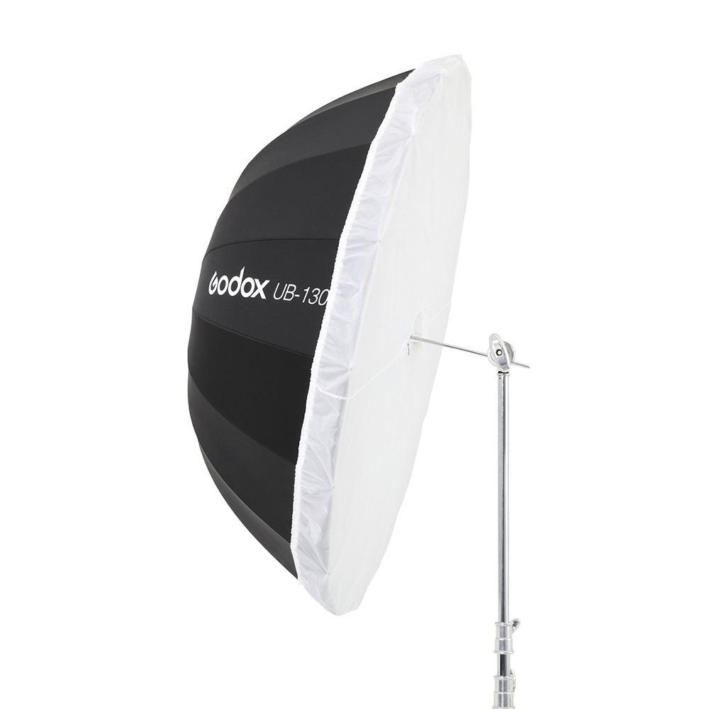 Godox UB-130S 51 inch 130cm Parabolic Black Reflective Umbrella Studio Light Umbrella with white diffuser cover cloth