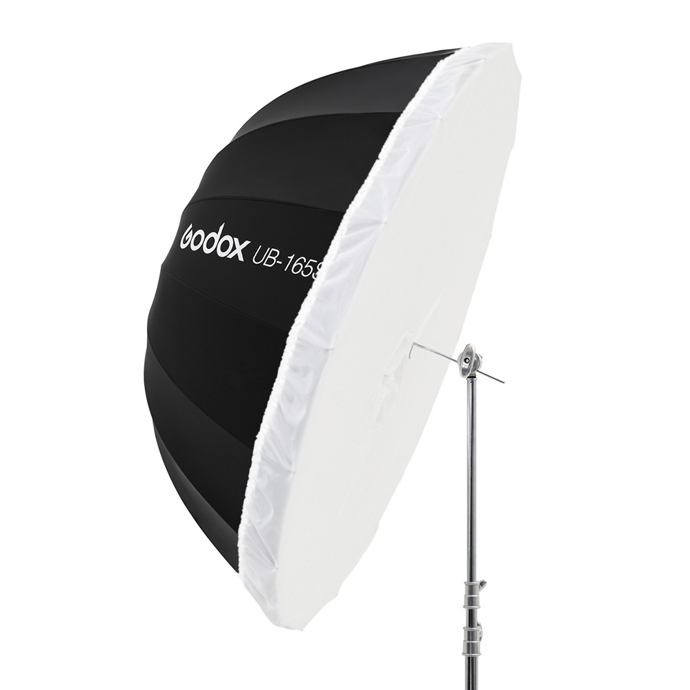 Godox UB-165S 65 inch 165cm Parabolic Black Reflective Umbrella Studio Light Umbrella with white diffuser cover cloth