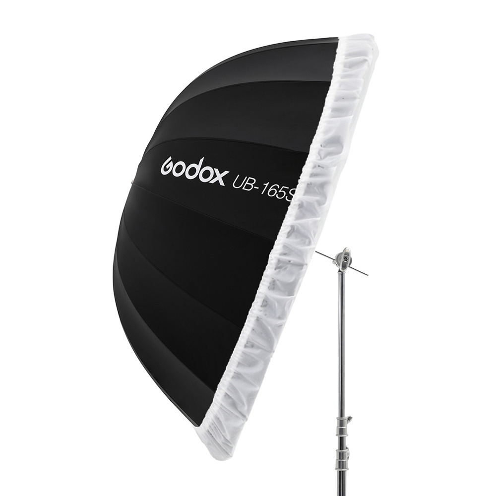 Godox UB-165S 65 inch 165cm Parabolic Black Reflective Umbrella Studio Light Umbrella with white diffuser cover cloth