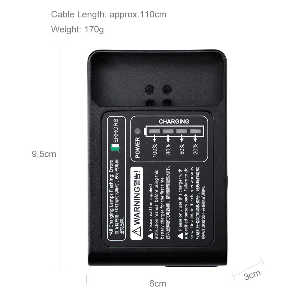 inlighttech GODOX VC18 VC-18 AC Charger For Godox VING V850 V860 Flash Speedlite