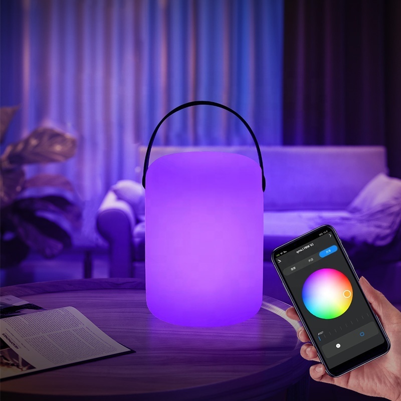 Bluetooth WIFI Tuya APP Voice Control Ambient RGB LED Light Bedroom Living Room Outdoor Hanging Smart Table Lamps and Lanterns