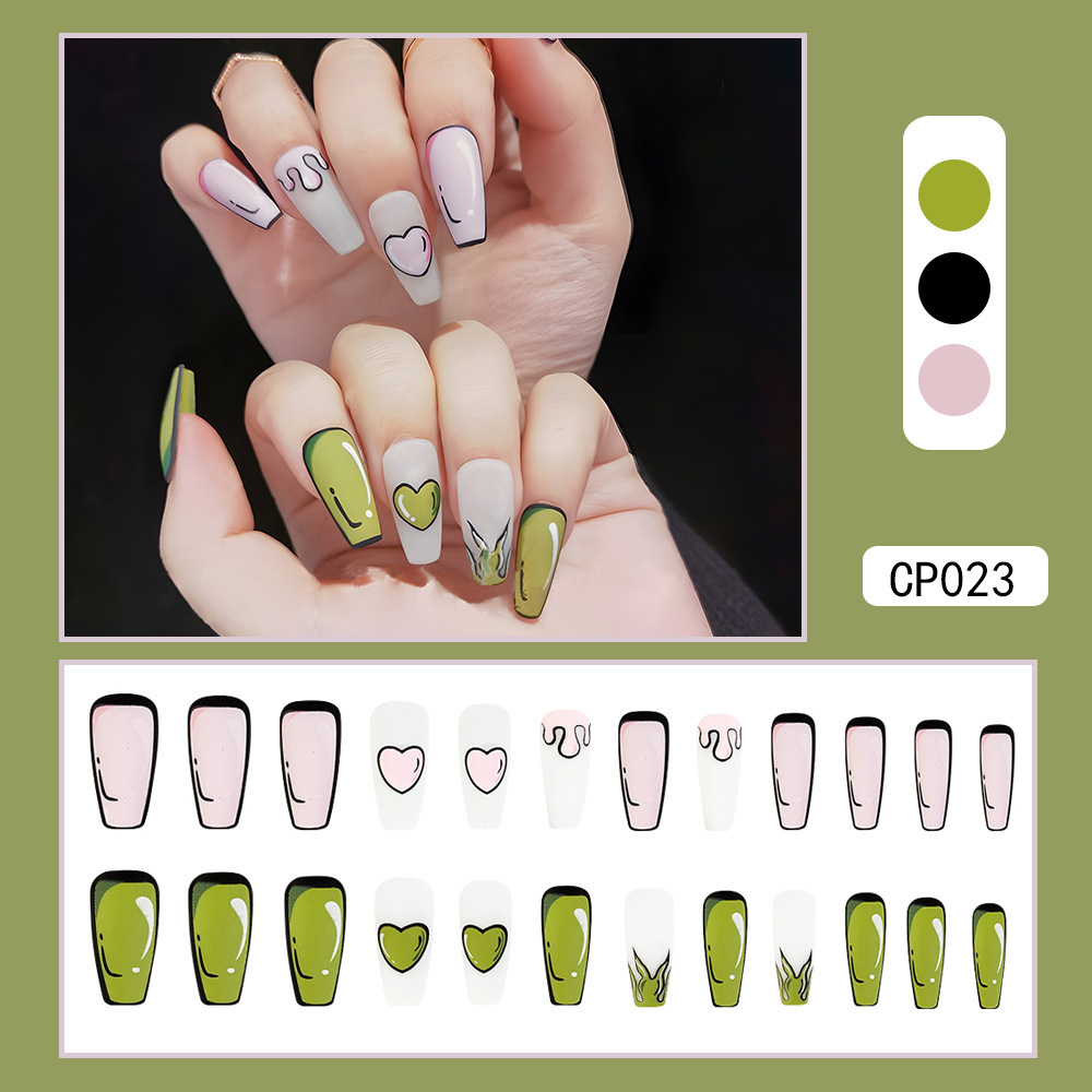 Reusable Press On Nails Kiss Halloween Hand Painted Personal Thick High Quality Acrylic Press-on-nails Set