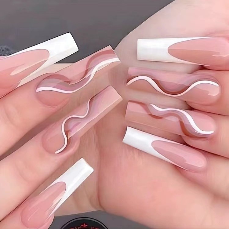 Xl Acrylic Wholesale Luxury White French Tip Very Thick Nail Vente Vendors Xxl Press On Nails