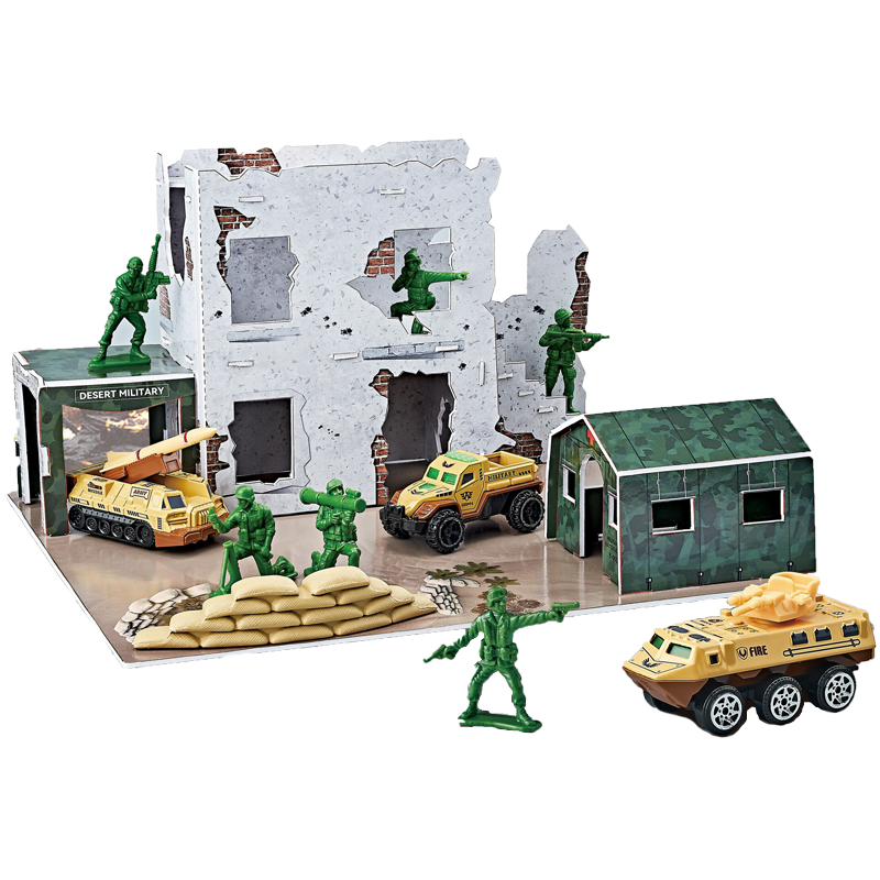 Juguetes Model Car Toys Cartoon kids' toys Gift toy for kid Promotional Military Scene Set And Alloy Car OEM ODM Diecast