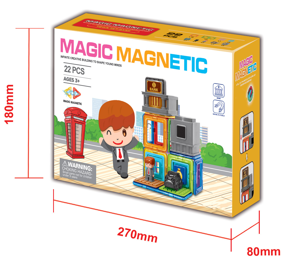 NEW 3D Magnetic Tiles  Building Blocks Hospital set bank toy Magnetic Sheet Montessori education Toy PASS CE for kids