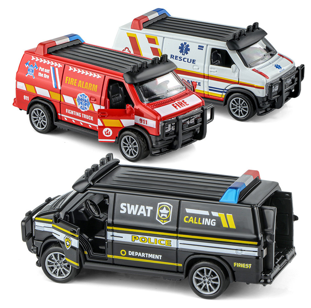 1:32Recreation Diecast Model Car Toys Fun Children's Toy Car Door Can Open Promotional Sliding Alloy Police Car