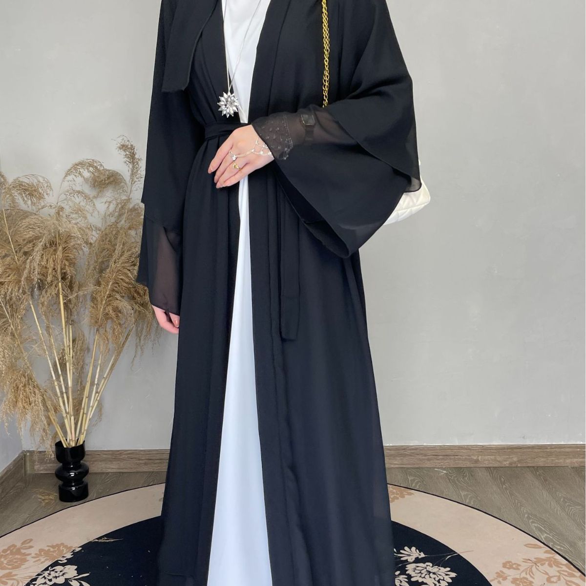 Wholesale 2024 Latest Open Abaya Designs Elegant Qatar Muslim Wear Clothing Maxi Turkish Islamic Dress For Islamic Women