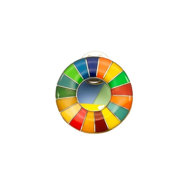 Enamel Sustainable Development Goals Brooch United Nations SDGs Pin Badge Rainbow Pins