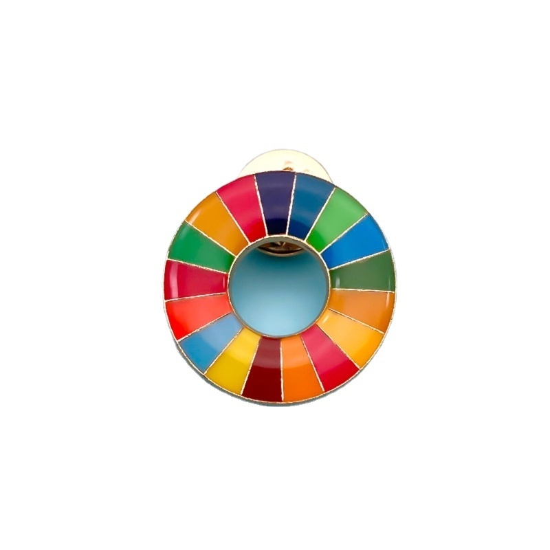 Enamel Sustainable Development Goals Brooch United Nations SDGs Pin Badge Rainbow Pins