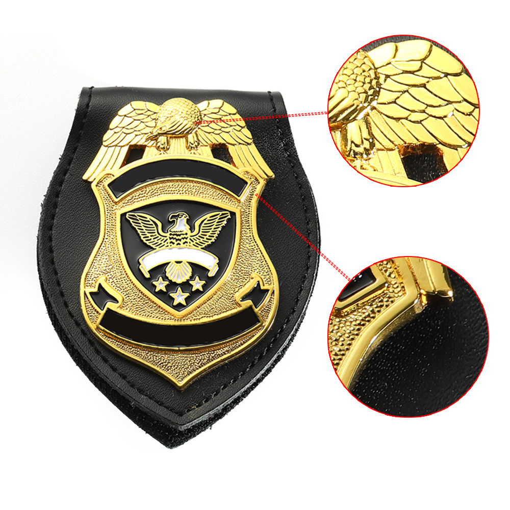 Direct Factory Custom Metal Badge Zinc Alloy 3D Silver Plating Die Cast Pin Pu Leather Neck Wallet Badge Holder For Collect