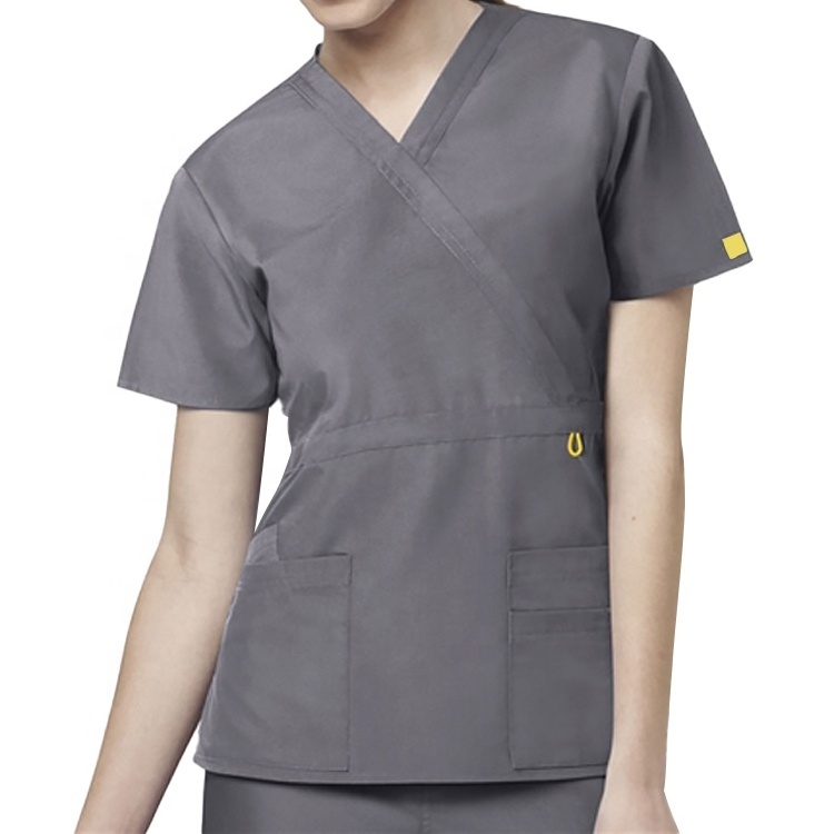 LIGO 2022 New Style Customized V Neck Women Medical Nursing Hospital Uniforms Scrubs Top