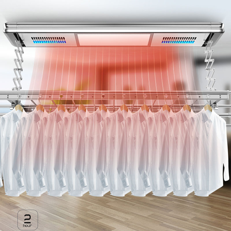 modern smart control system electric automatic lifting ceiling clothes dryer drying rack hanger