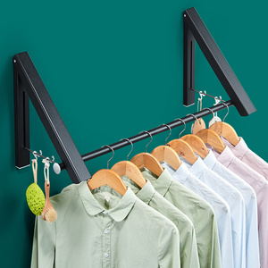 Multi-function Luxury Aluminum Extended Laundry Retractable Drying Hanger 3 Folding Balcony Wall Mounted Clothes Drying Rack