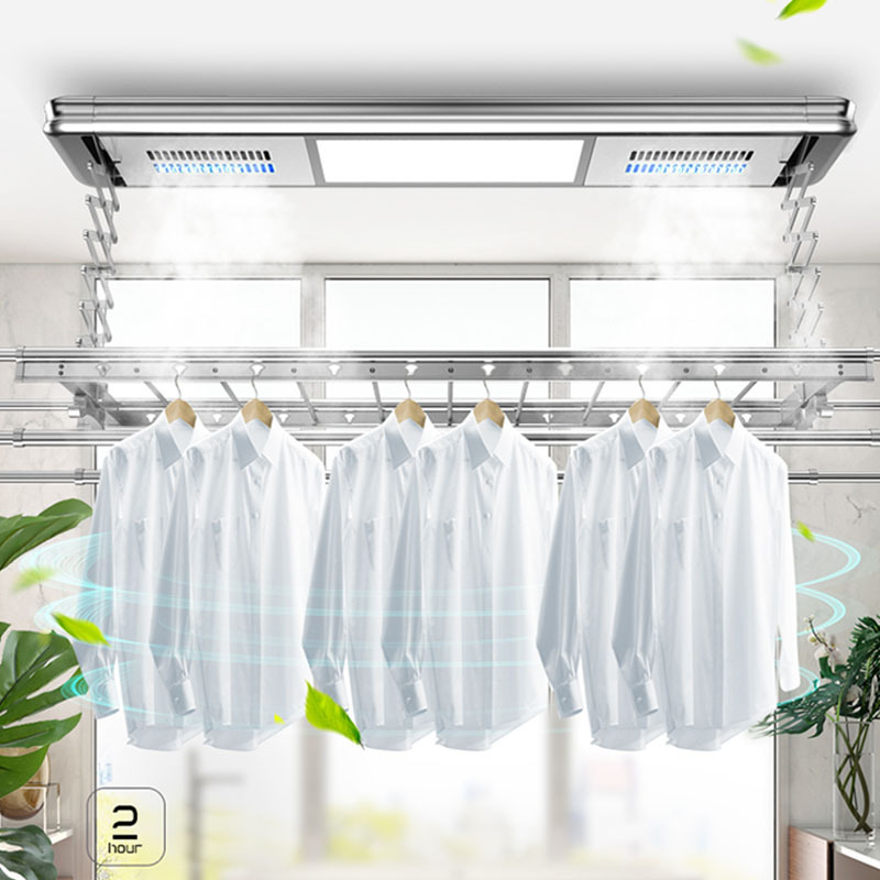 modern smart control system electric automatic lifting ceiling clothes dryer drying rack hanger