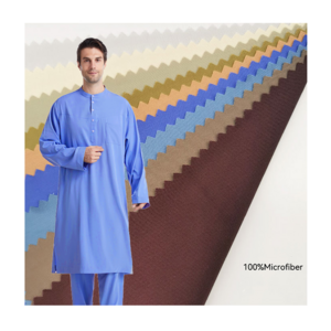 Free color card custom100 microfiber shirt fabric solid twill woven abaya textile muslim arabian hijab robes fabric