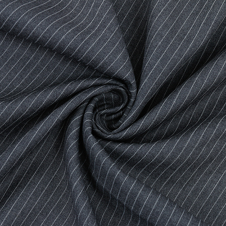 popular polyester rayon woven yarn dyed 350gsm  Pinstripe striped suiting fabric for blazer trousers