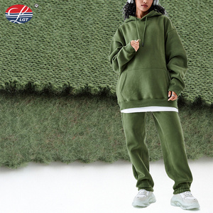 new trends 75 polyester 25 cotton 180-280gsm brushed terry fleece knitted hoodie fabric for sweatshirts