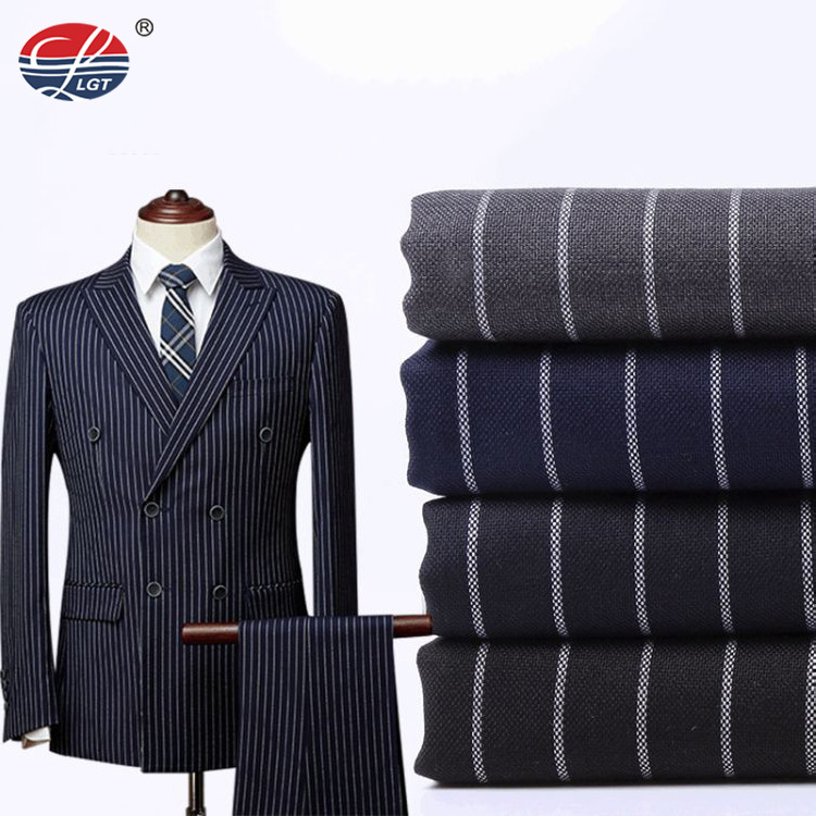 Stocklot Soft Jacquard Tr Suiting Fabric High Quality Luxurious Elegant for Business Mens Garments Woven Rolls YARN DYED 320gsm